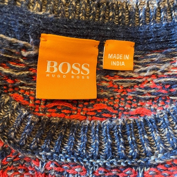 Boss Orange By Hugo Boss Acunito Crew Neck Sweater Size M Cotton 90s Grandpa - Picture 6 of 13